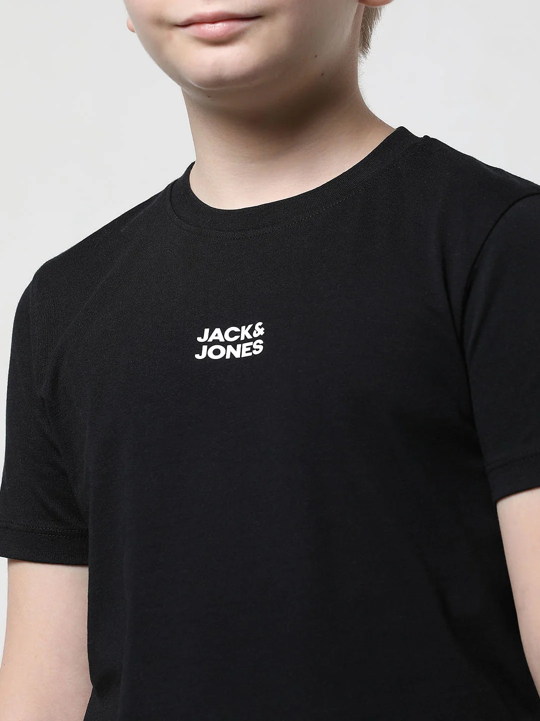 Boys Black Logo Print Crew Neck T-shirt - Image 5