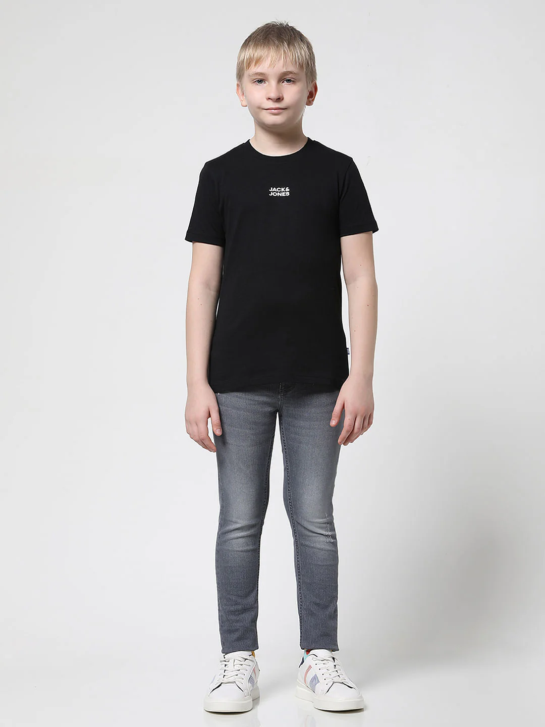 Boys Black Logo Print Crew Neck T-shirt - Image 6