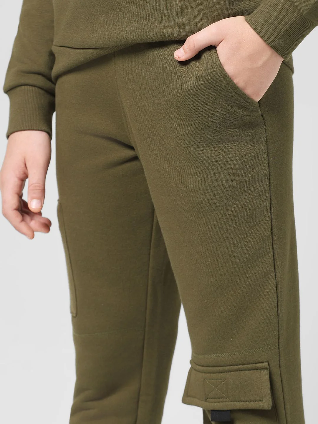 JUNIOR BOYS Green Utility Co-ord Set Sweatpants - Image 4