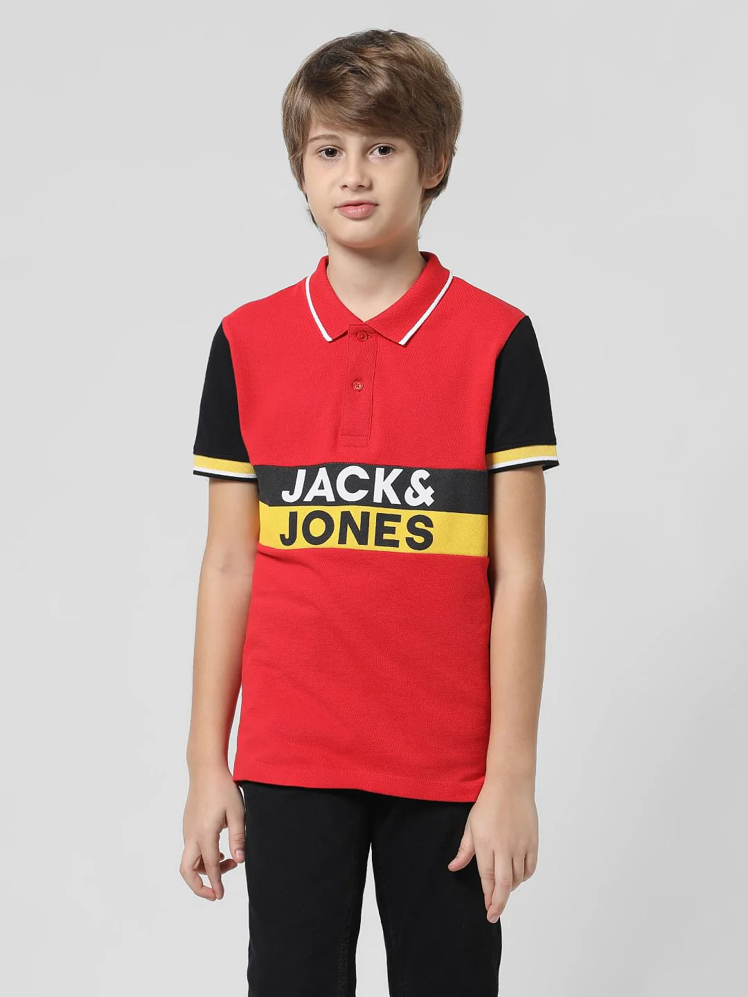 Red Colourblocked Polo T-shirt - Image 2