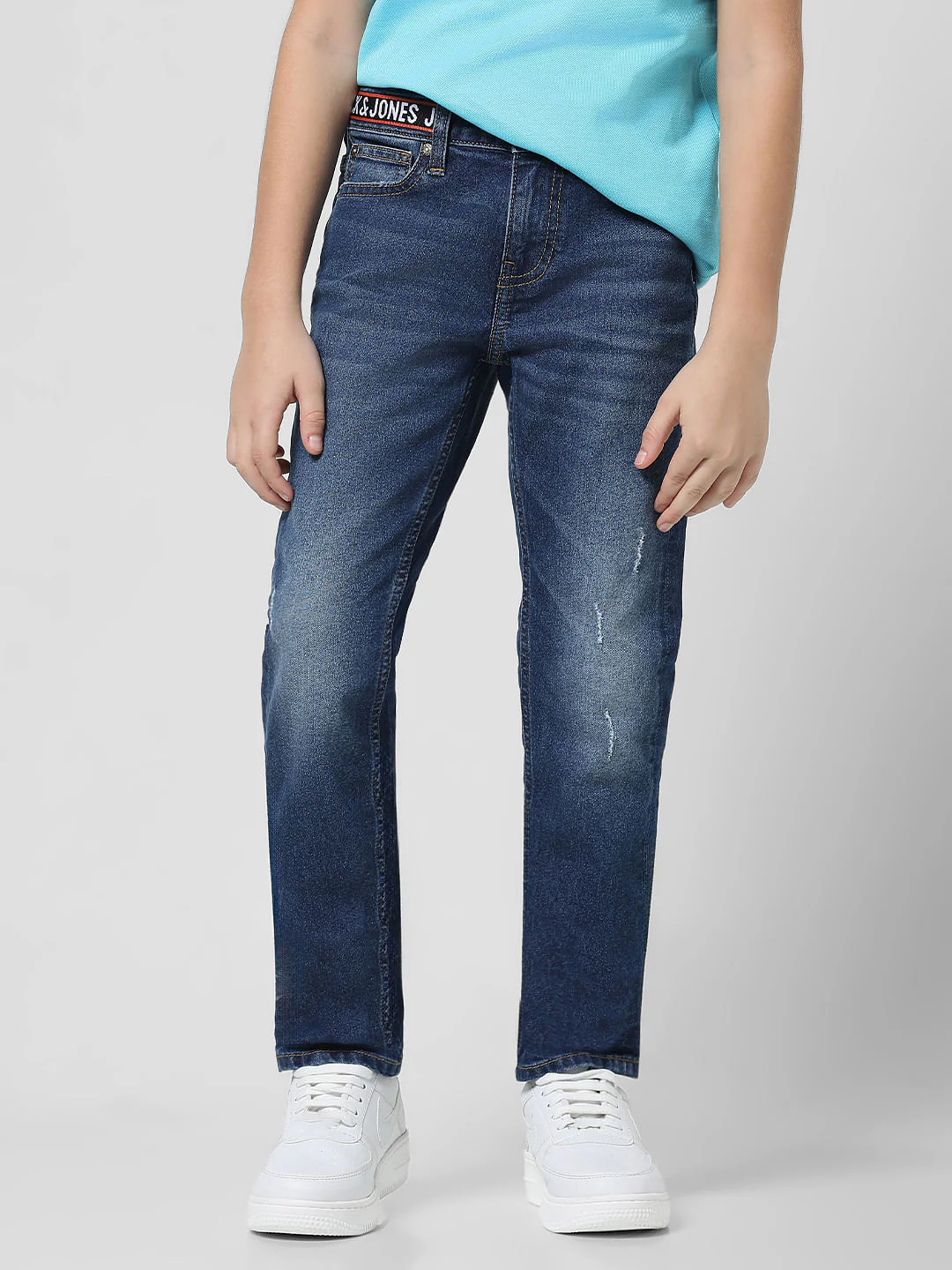 Dark Blue Mid Rise Washed Glenn Slim Jeans - Image 2