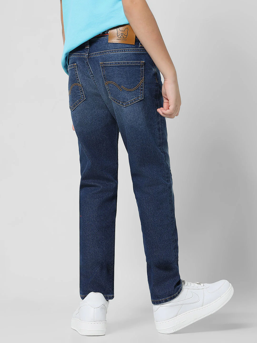 Dark Blue Mid Rise Washed Glenn Slim Jeans - Image 3