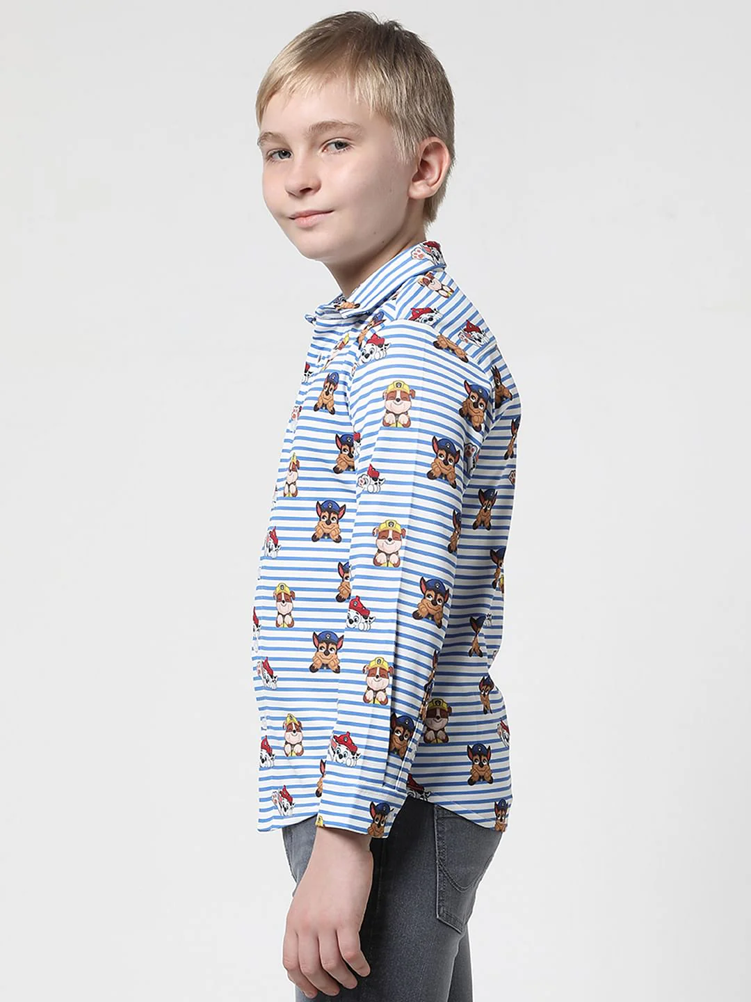 JACK&JONES X PAW PATROL Light Blue Striped Shirt - Image 3