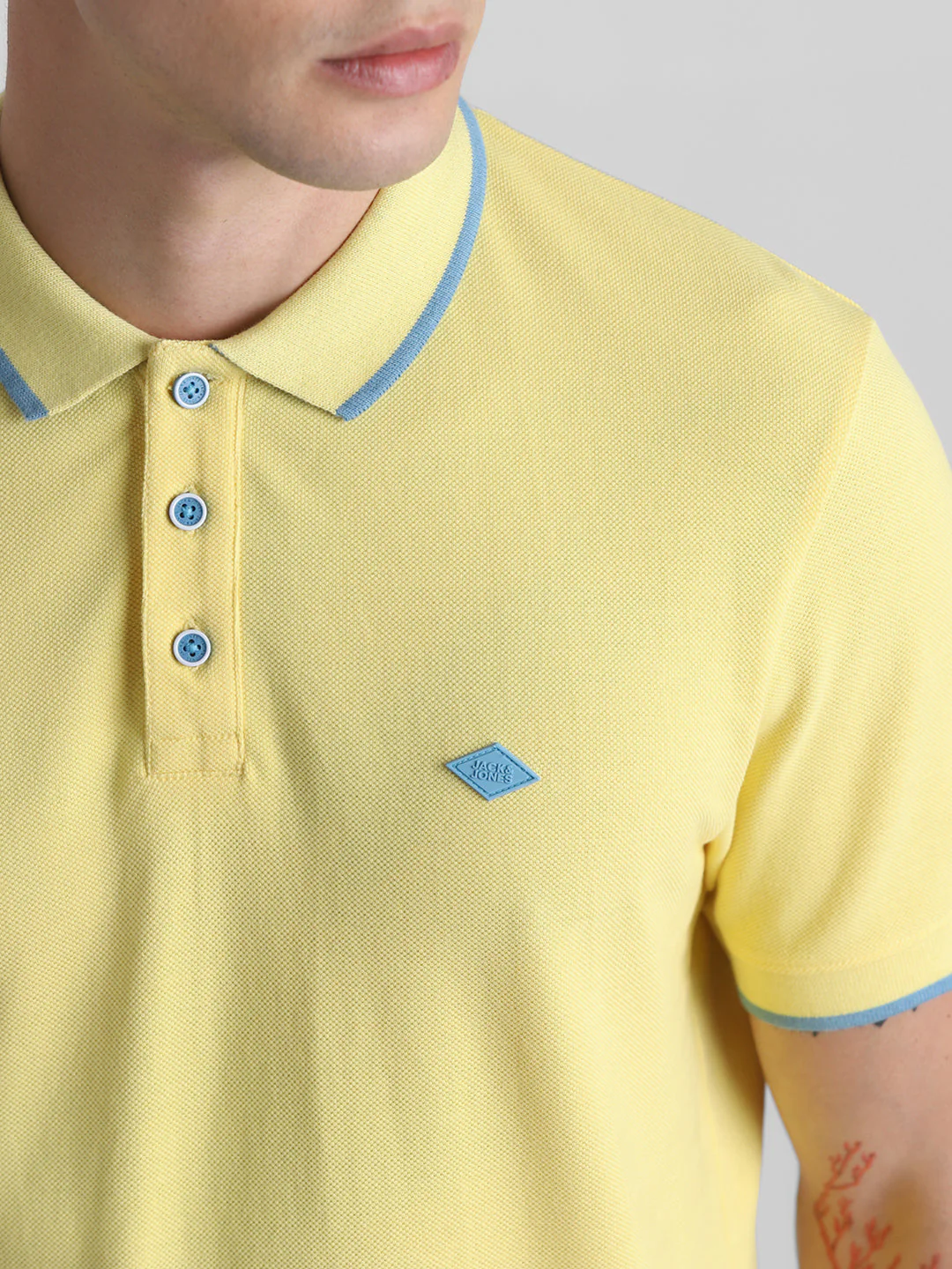 Yellow Contrast Tipping Polo - Image 5