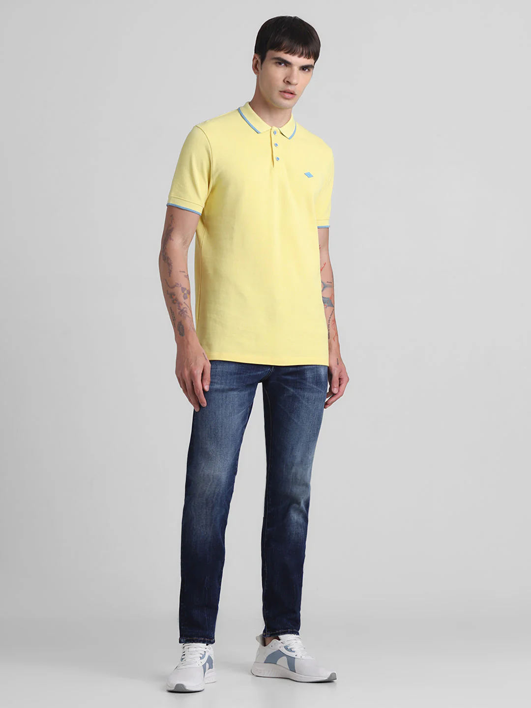 Yellow Contrast Tipping Polo - Image 6