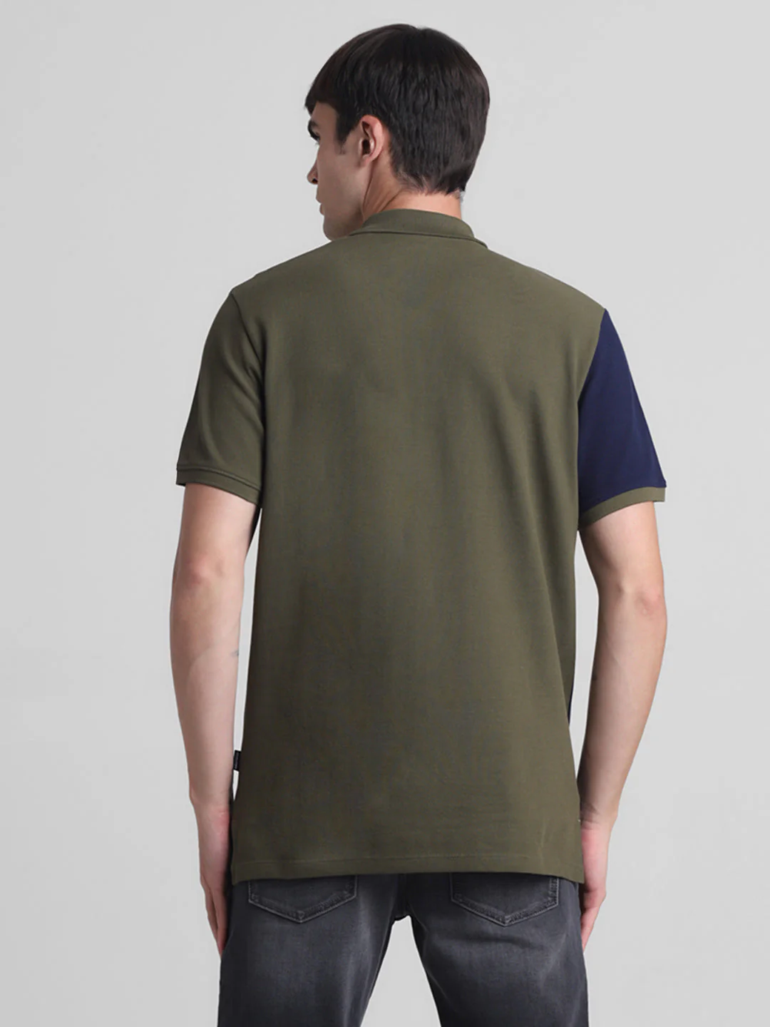 Green Colourblocked Cotton Polo - Image 4