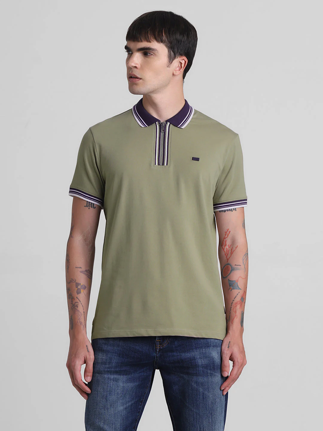 Green Zip Detail polo - Image 2