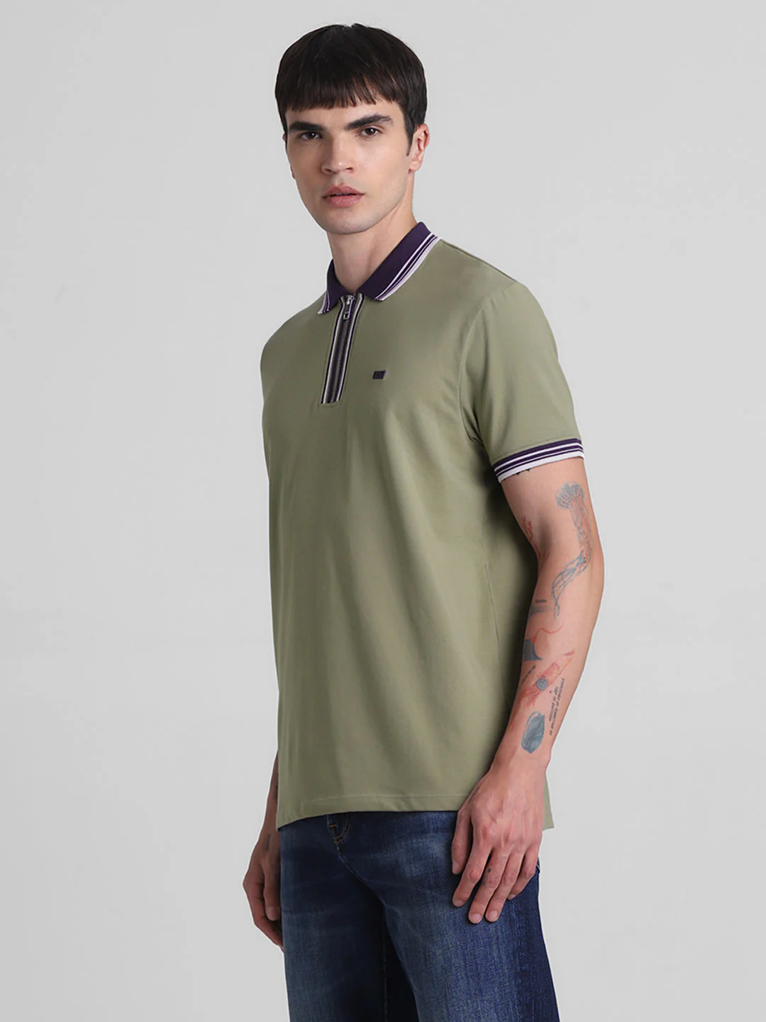 Green Zip Detail polo - Image 3