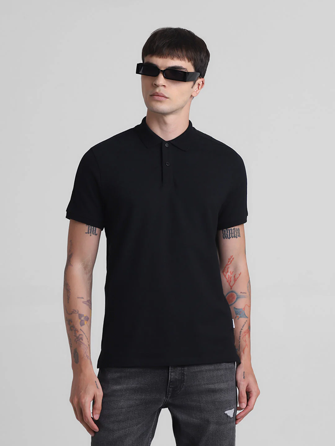 Black Tape Detail Polo