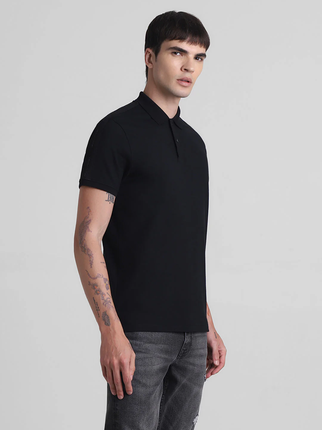 Black Tape Detail Polo - Image 3
