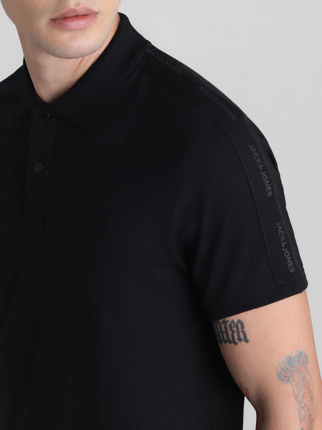 Black Tape Detail Polo - Image 5