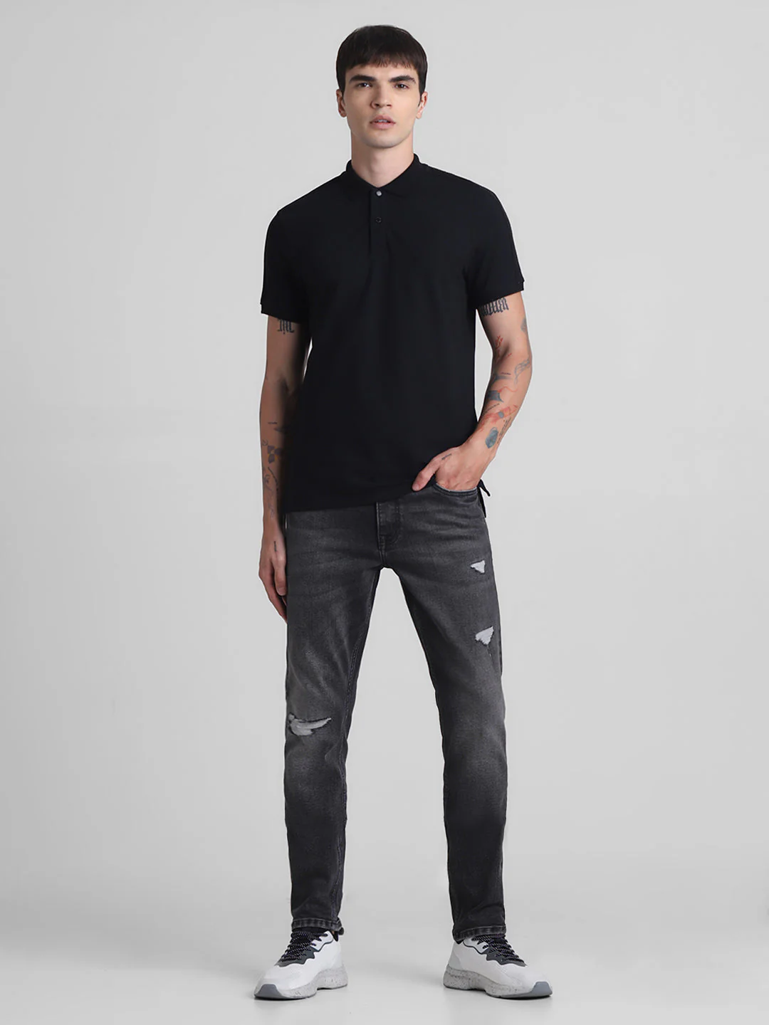 Black Tape Detail Polo - Image 6