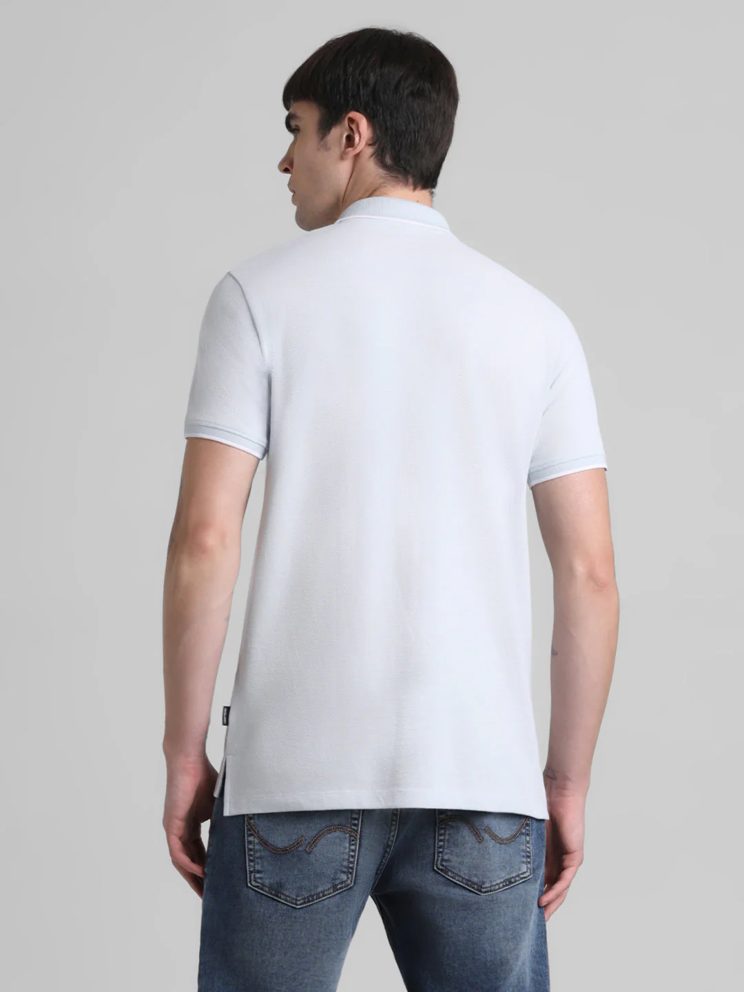Light Blue Zip Detail Polo - Image 4