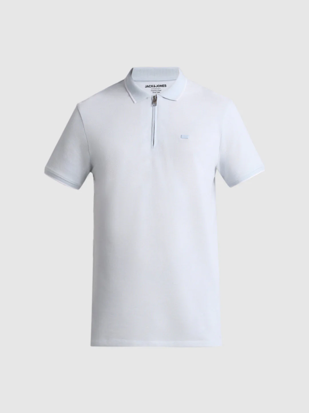 Light Blue Zip Detail Polo - Image 7