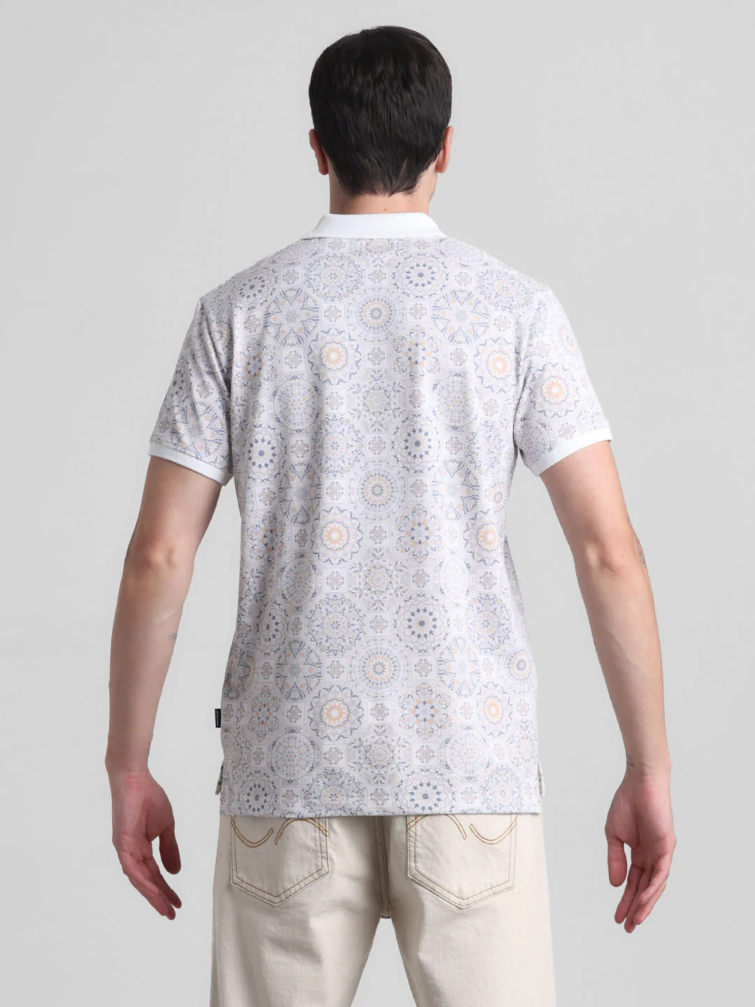 White Printed Polo - Image 9