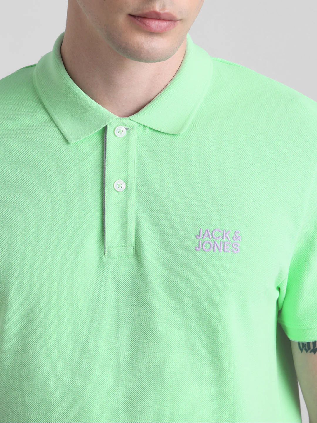 Green Logo Print Cotton Polo - Image 5