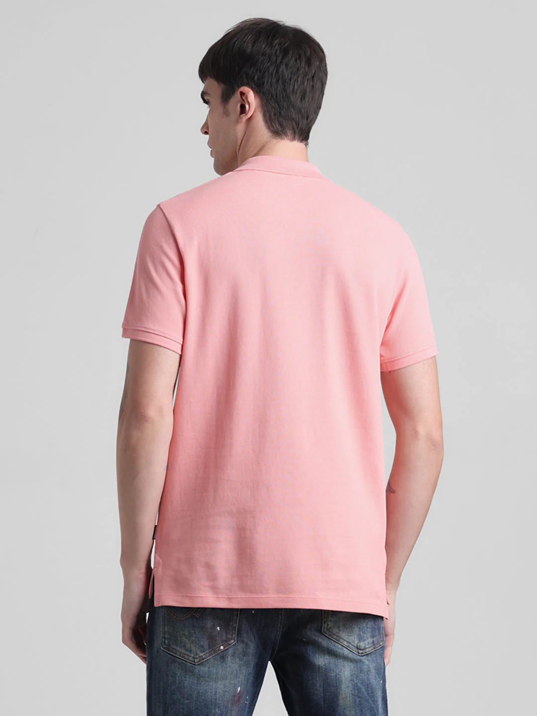 Flamingo Pink Logo Print Cotton Polo - Image 4
