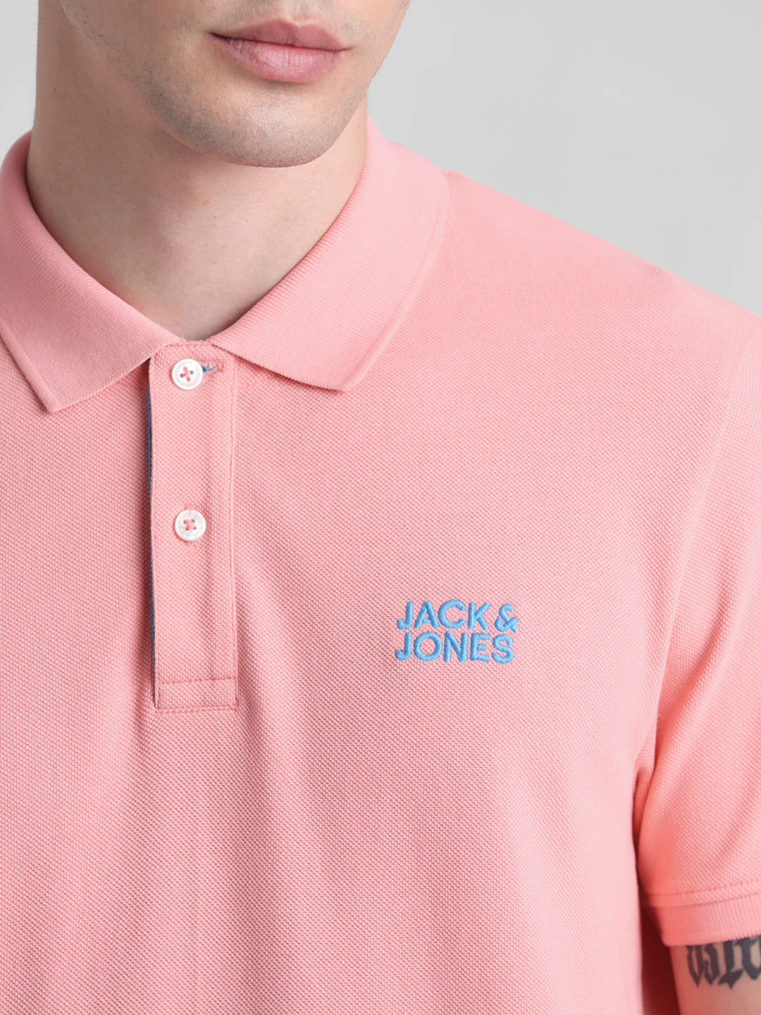Flamingo Pink Logo Print Cotton Polo - Image 5