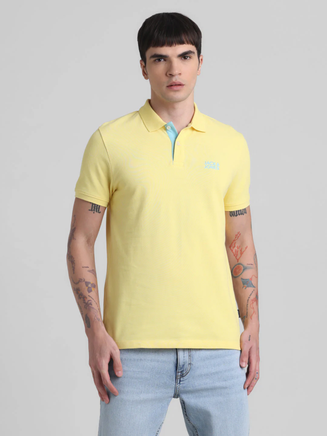 Yellow Logo Print Cotton Polo - Image 2