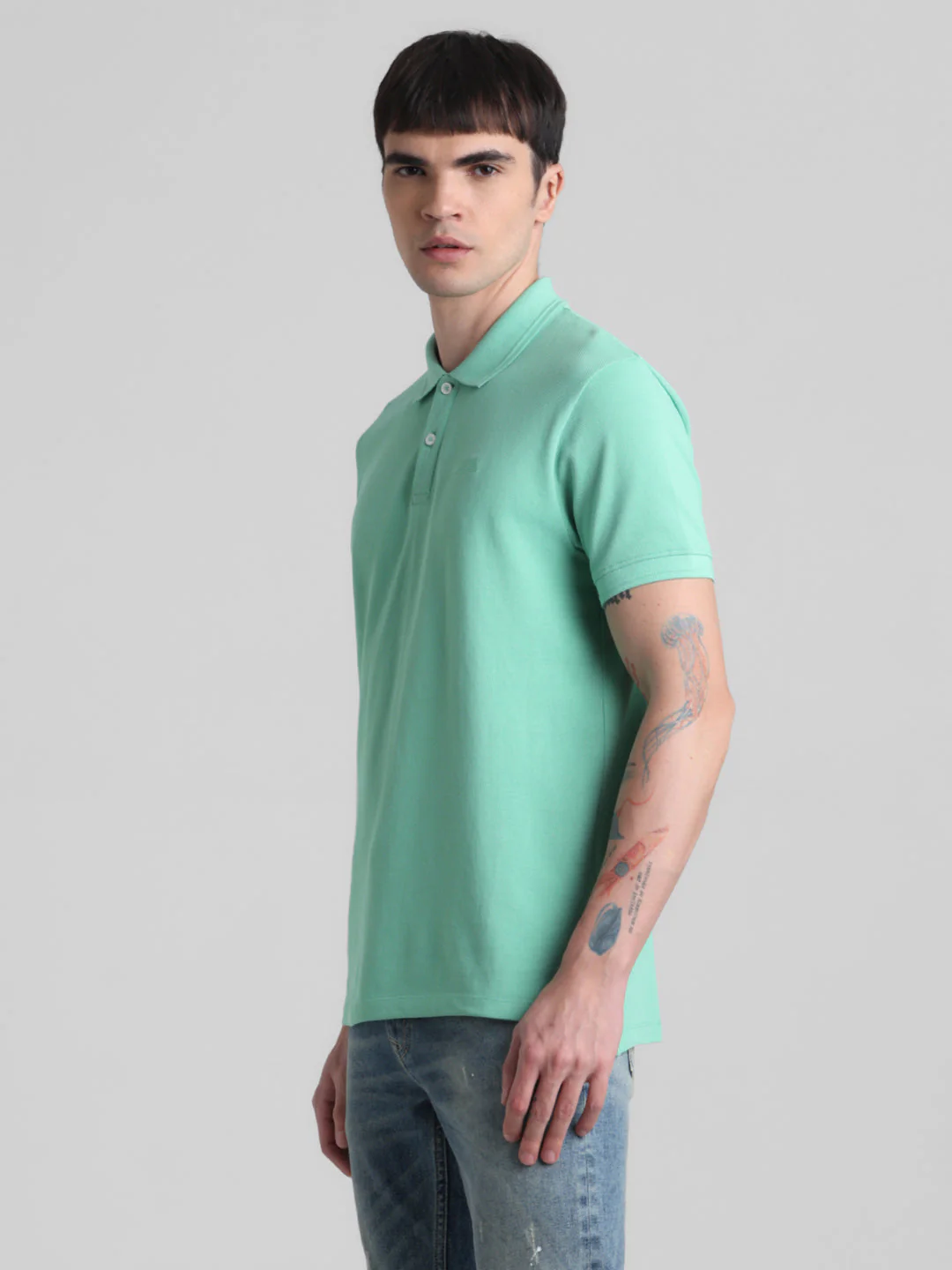Green Solid Polo - Image 3