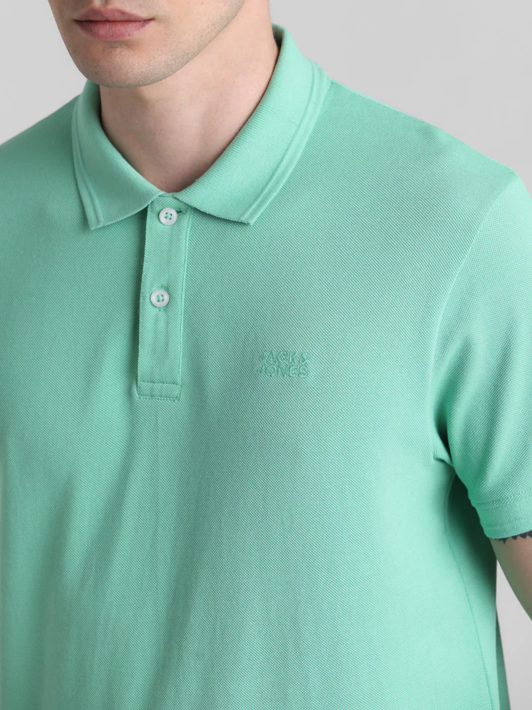 Green Solid Polo - Image 5