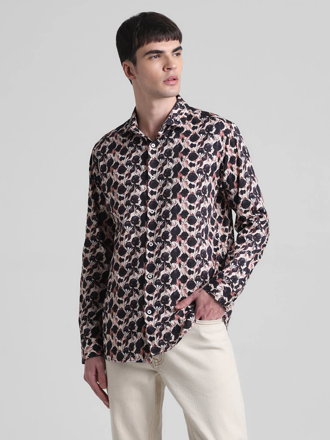 Abstract Floral Print Shirt - Image 2