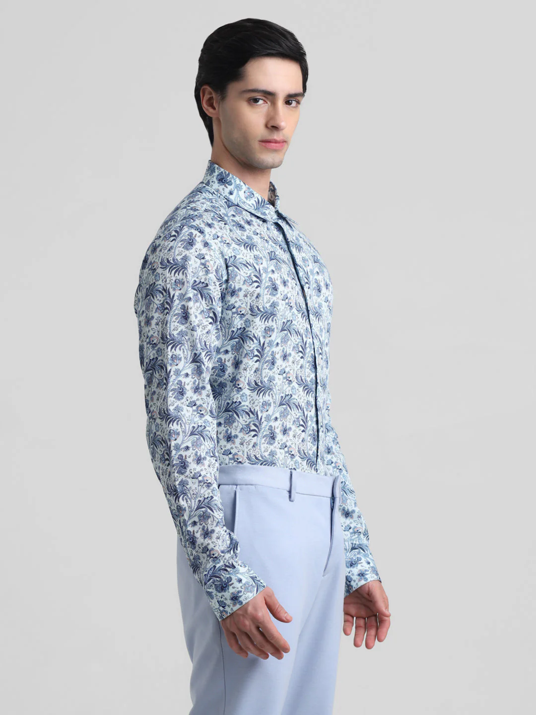 Blue Paisley Print Shirt - Image 3