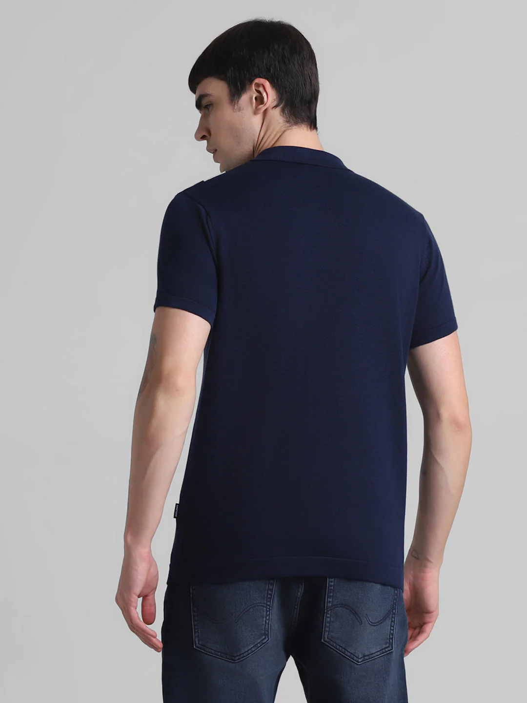 Green Colourblocked Knit Polo - Image 4