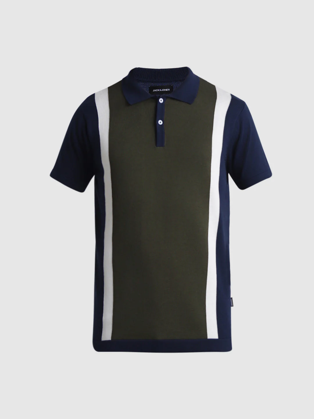 Green Colourblocked Knit Polo - Image 7