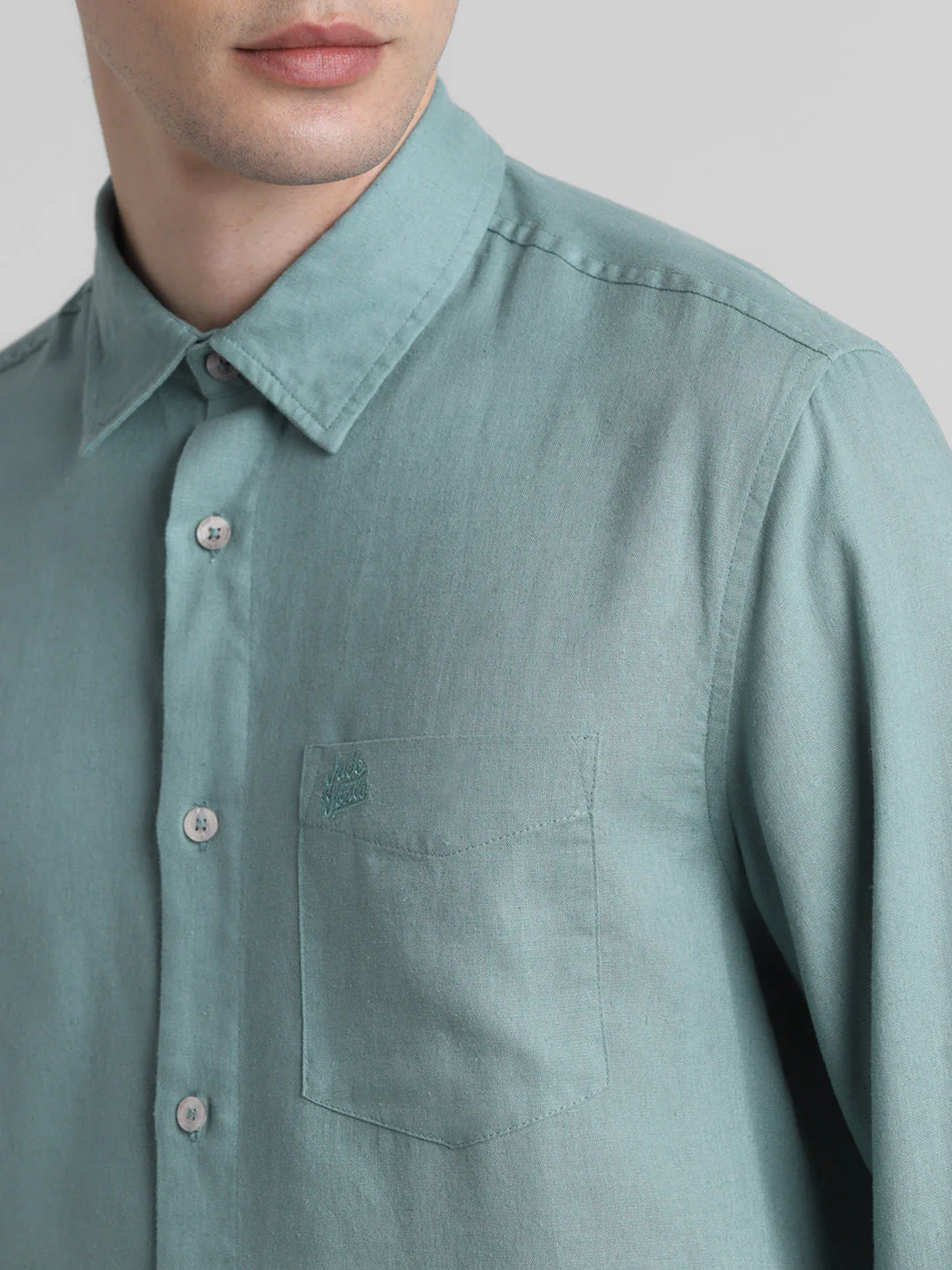 Sage Green Linen Blend Shirt - Image 5