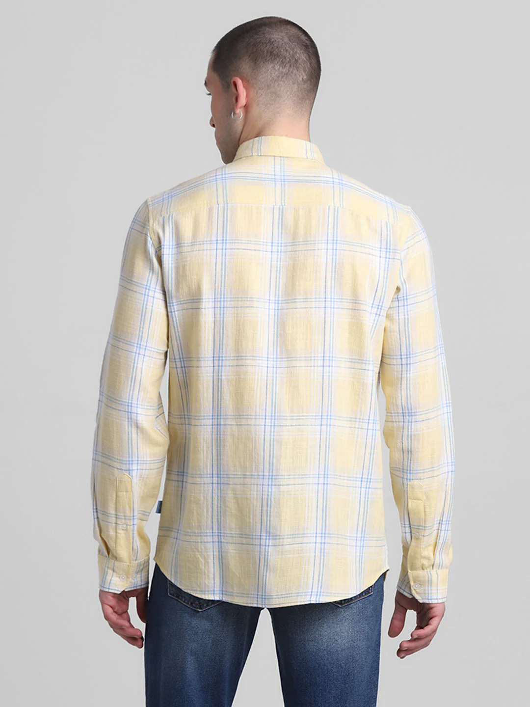 Yellow Check Cotton Shirt - Image 4