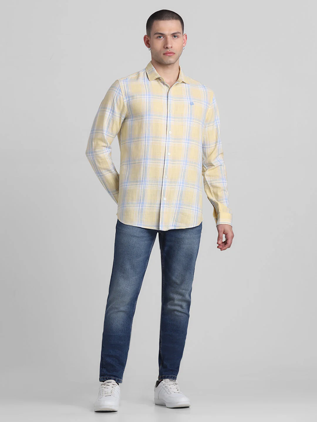 Yellow Check Cotton Shirt - Image 6