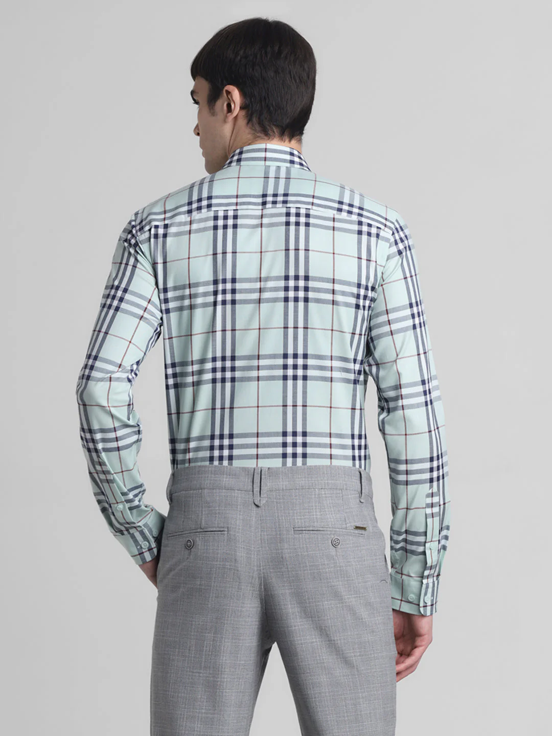 Light Green Check Cotton Shirt - Image 4