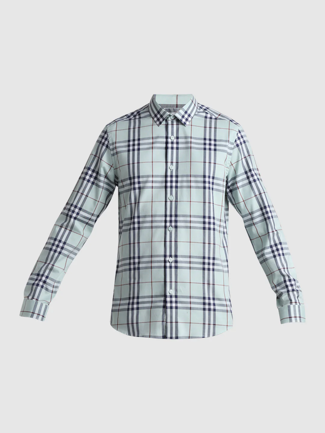 Light Green Check Cotton Shirt - Image 7