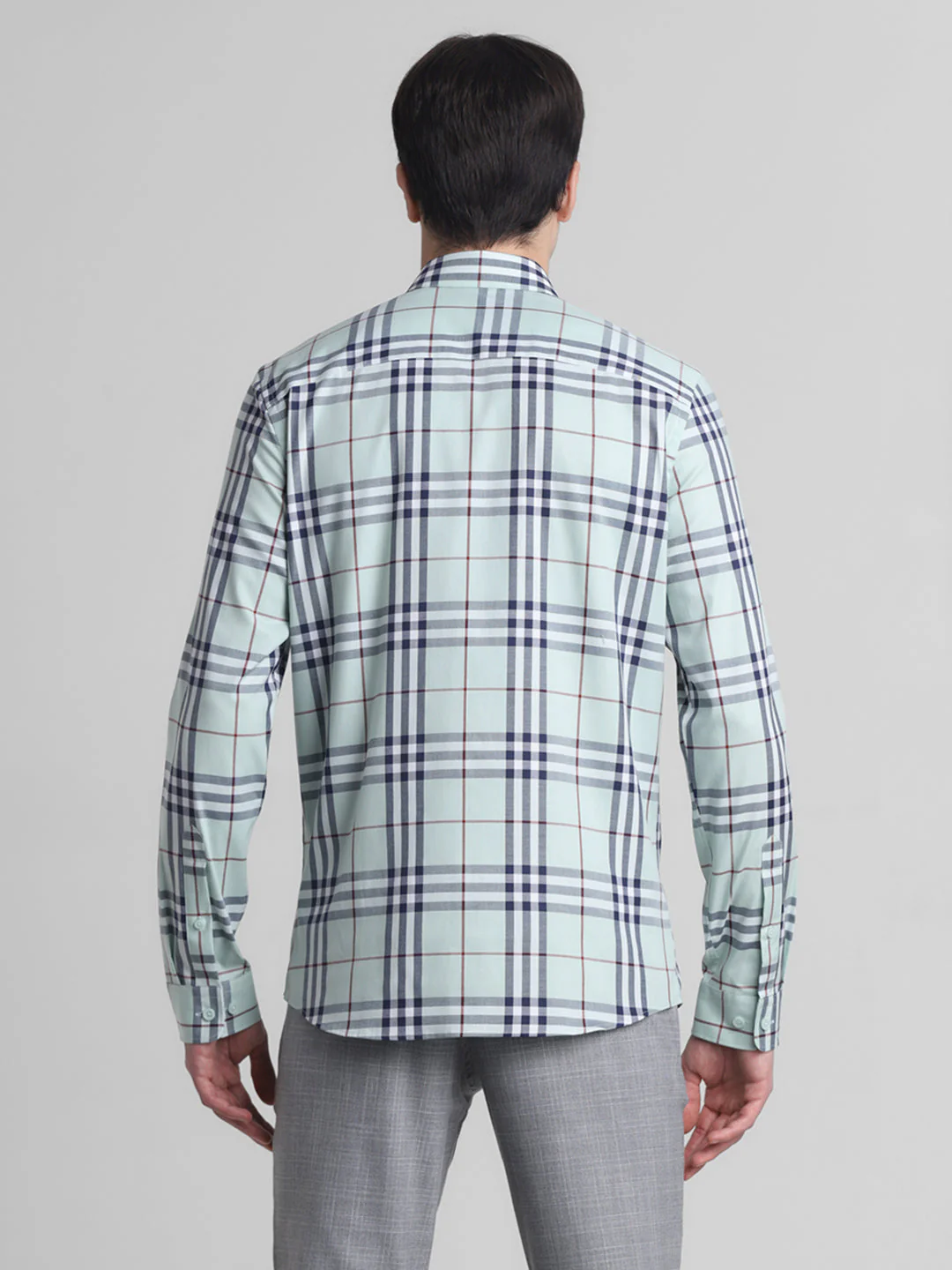 Light Green Check Cotton Shirt - Image 9