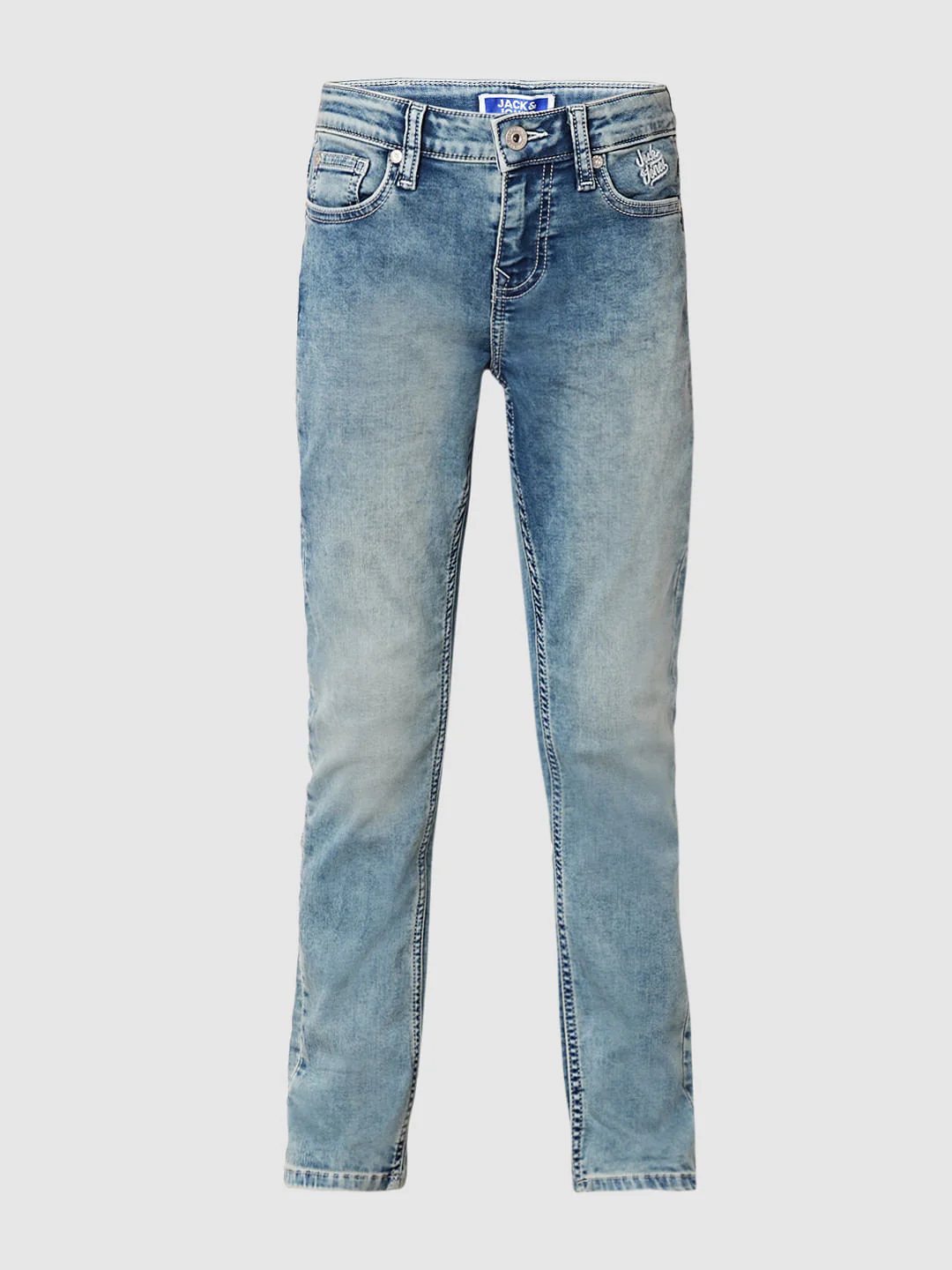 Blue Washed Regular Fit Jeans - Image 7