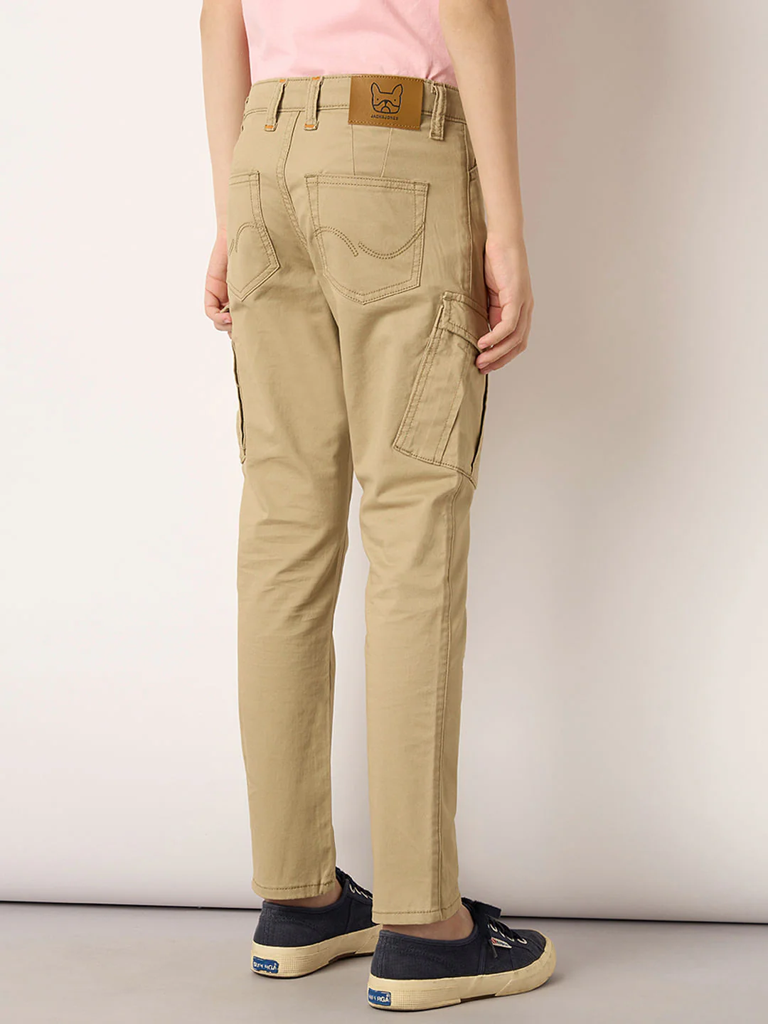 Boys Beige Mid Rise Casual Pants - Image 4