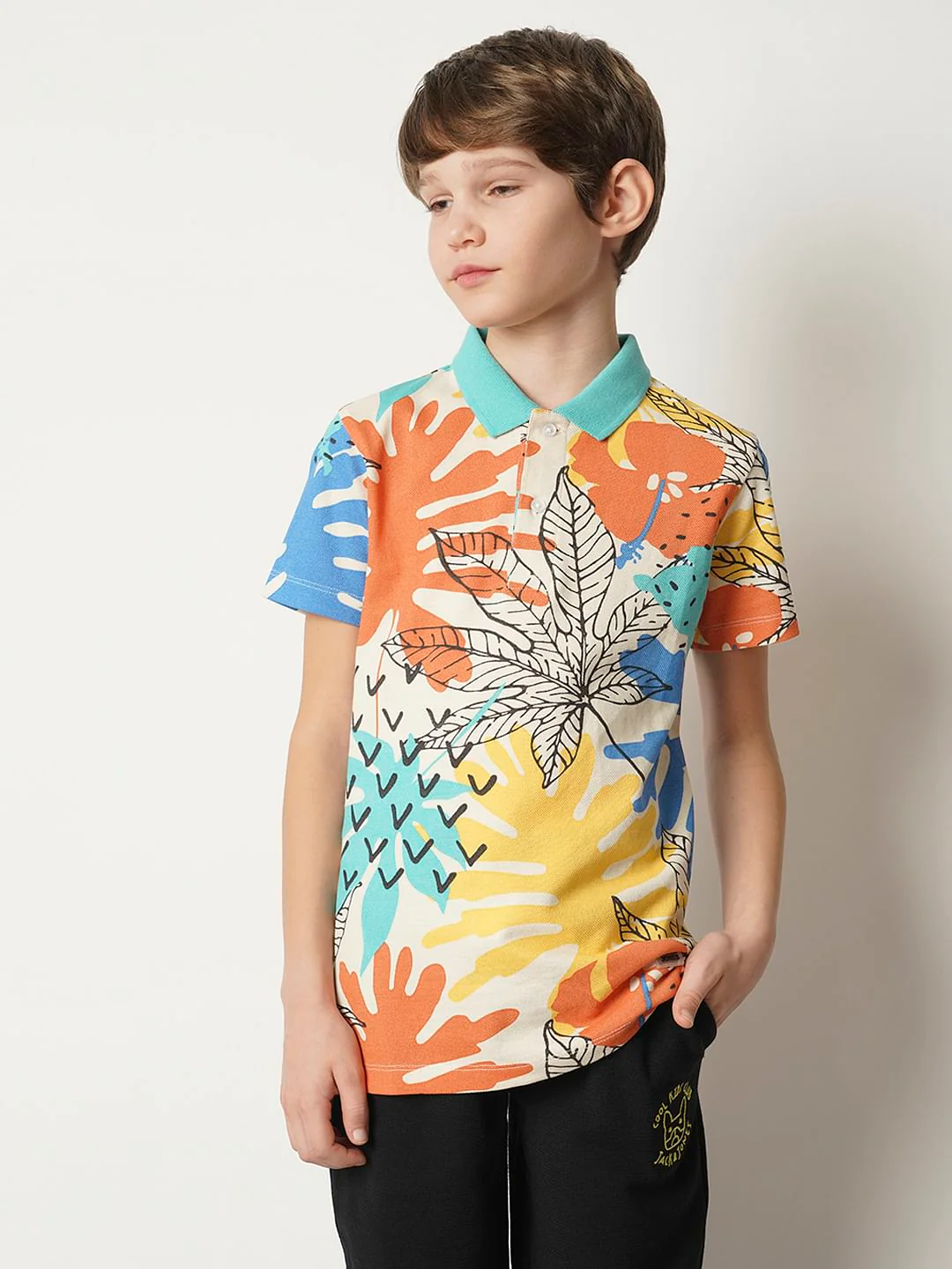 Yellow Printed Polo T-shirt - Image 2