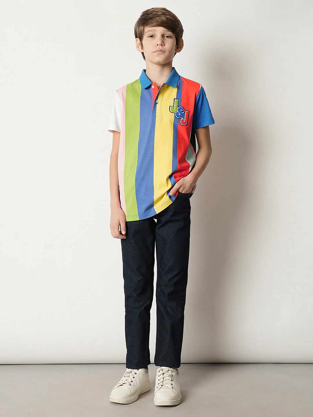 Boys Blue Colourblocked Polo T-shirt - Image 4