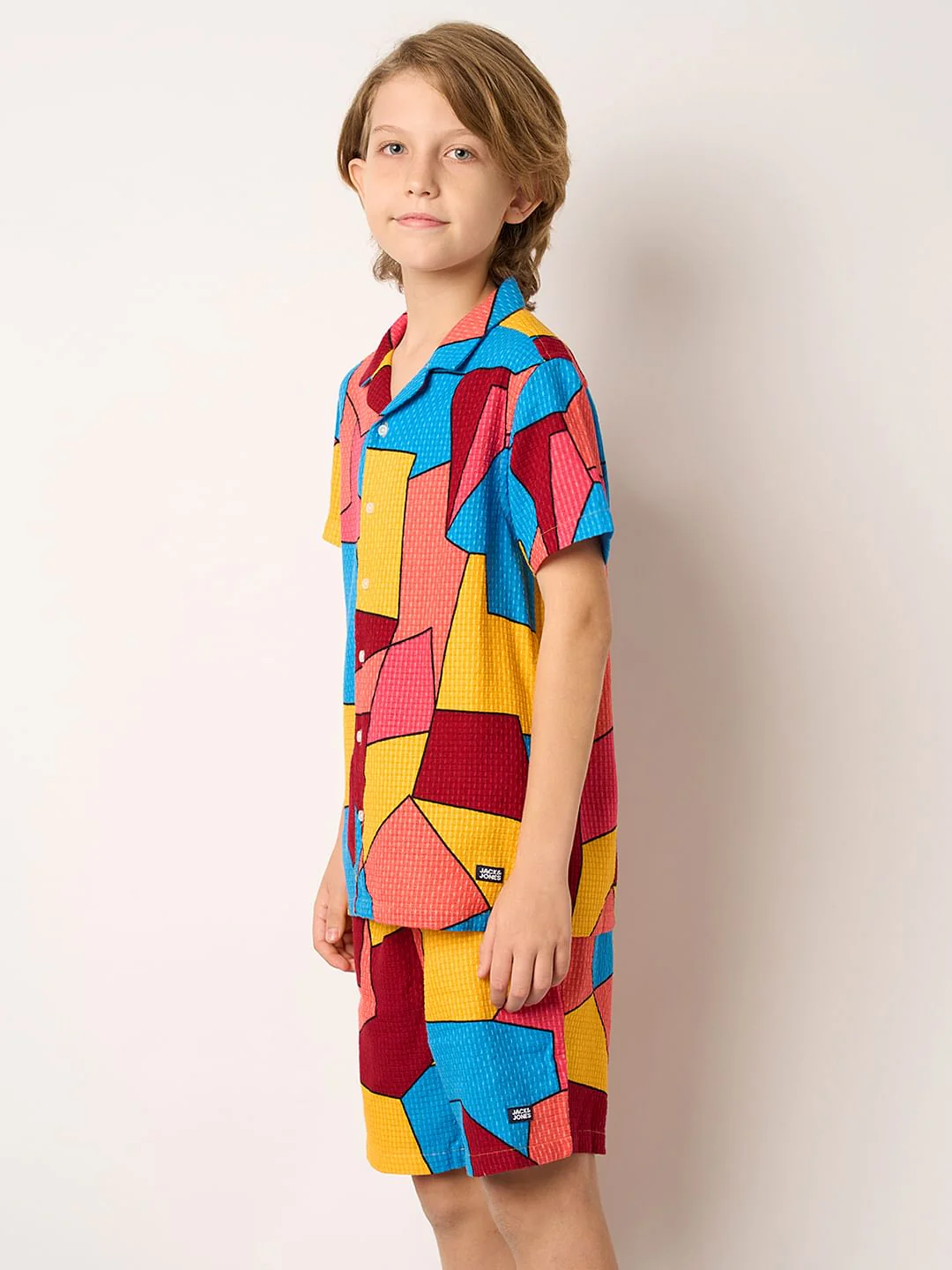 Boys Multi-Colour Abstract Print Co-ord Set Shirt - Image 3