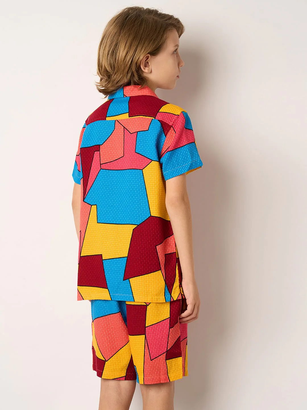 Boys Multi-Colour Abstract Print Co-ord Set Shirt - Image 4