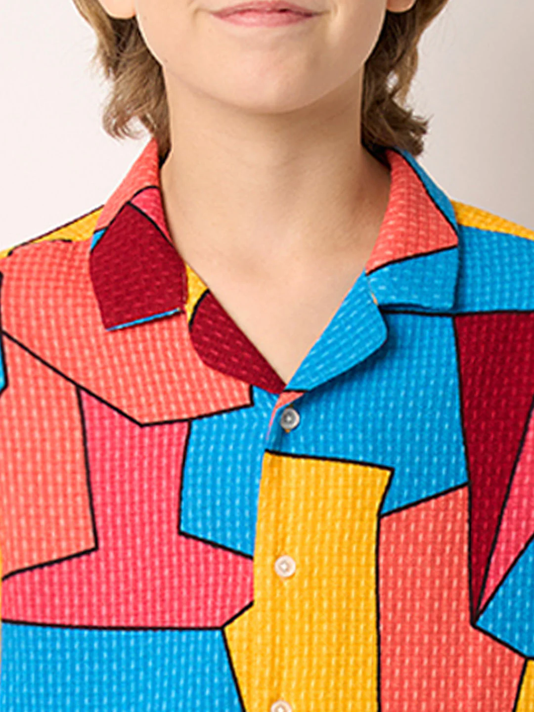 Boys Multi-Colour Abstract Print Co-ord Set Shirt - Image 6