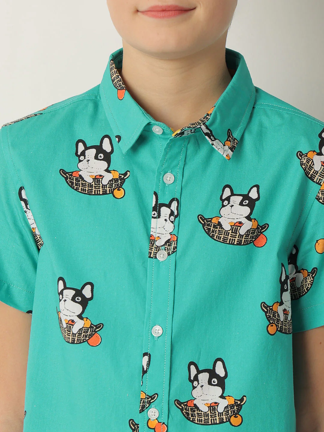 Boys Blue Doggo Print Co-ord Set Shirt - Image 6