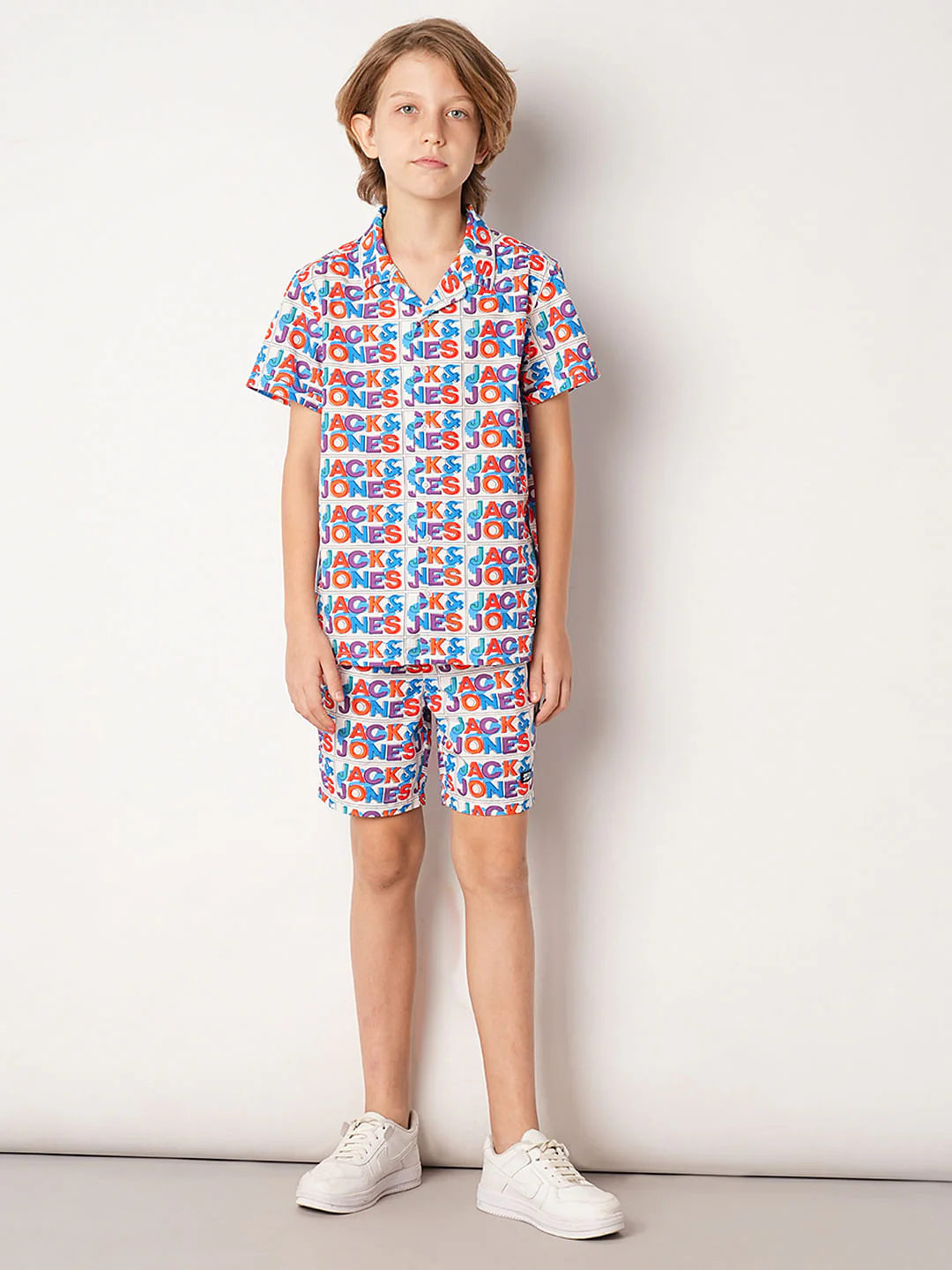 White Logo Print Co-ord Set Shirt - Image 5