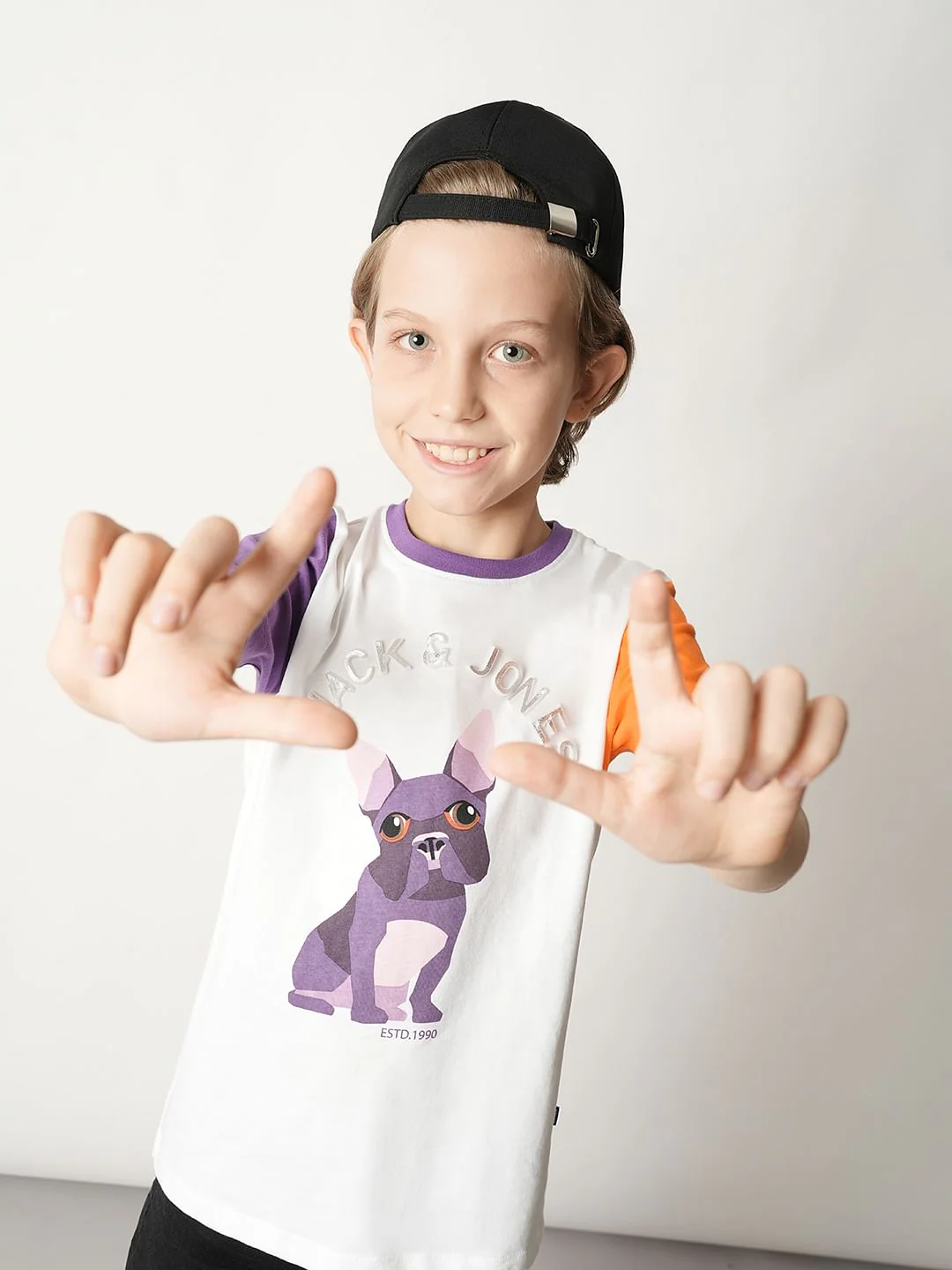 Boys White Colourblocked Crew Neck T-shirt