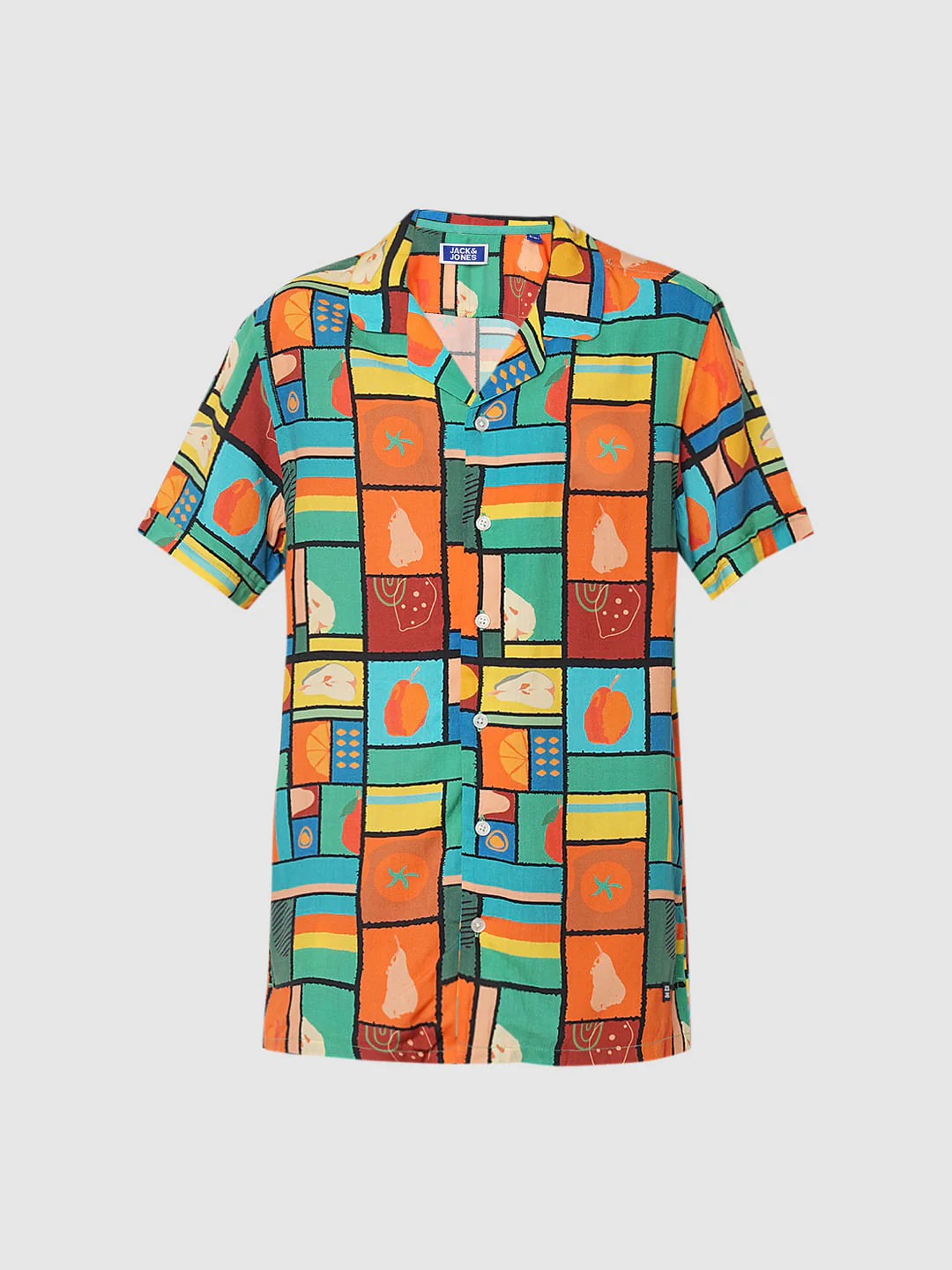 Boys Orange Printed Co-ord Set Shirt - Image 7