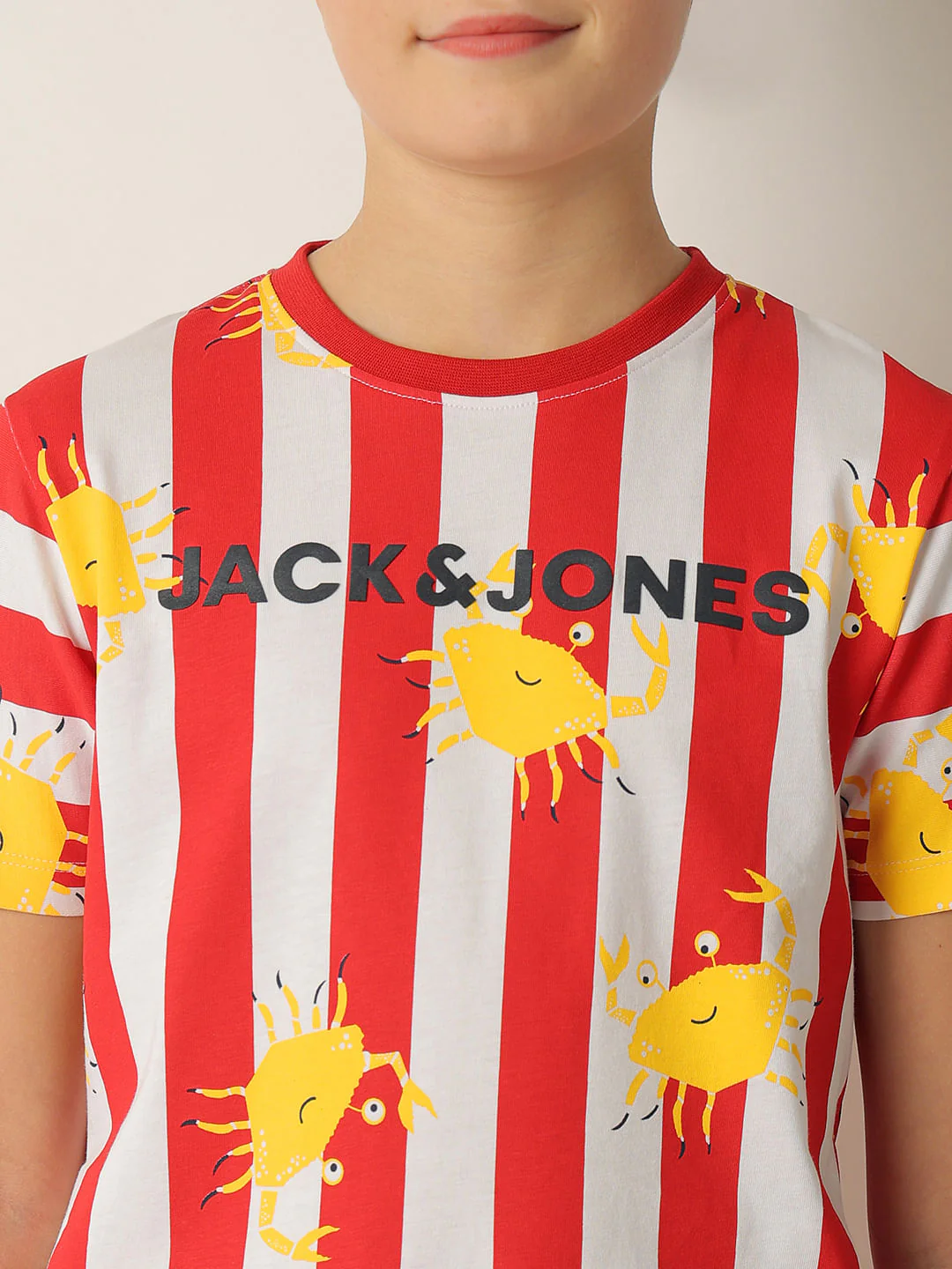 Boys Red Striped Co-ord Set T-shirt - Image 6