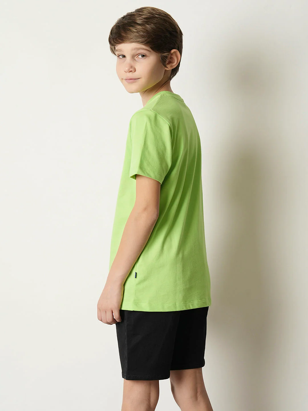 Boys Green Logo Print Crew Neck T-shirt - Image 4