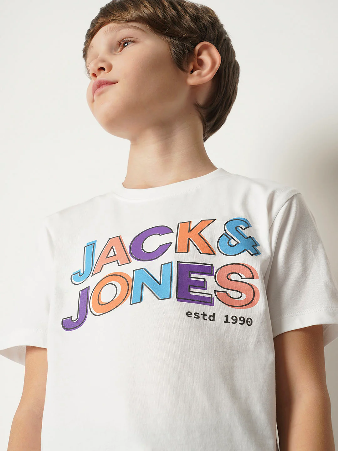 Boys White Logo Print T-shirt - Image 6