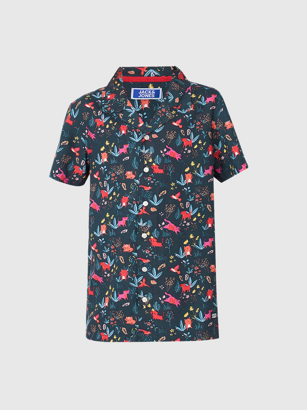 Boys Blue Printed Short Sleeves Shirt - Image 7